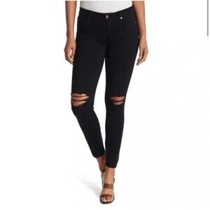 Paige Verdugo crop vadar destructed black distressed jeans